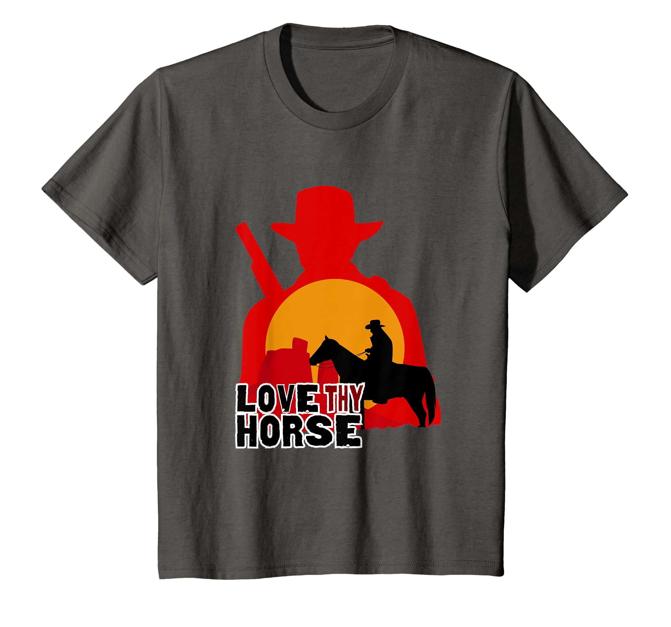 Red Horse Sunset T Shirt - Love Thy Horse Cowboy Gift Hoodies