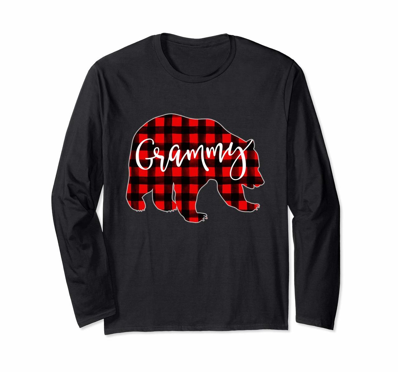 Red Plaid Grammy Bear Shirt Matching Pajama Family Buffalo Hoodies