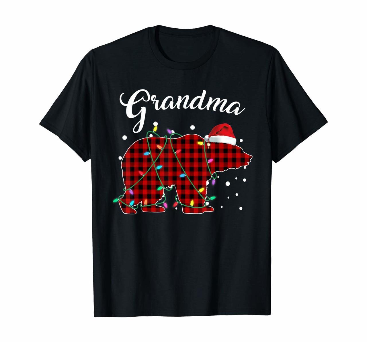 Red Plaid Grandma Bear Matching Buffalo Pajama T-Shirt T-Shirt Hoodies