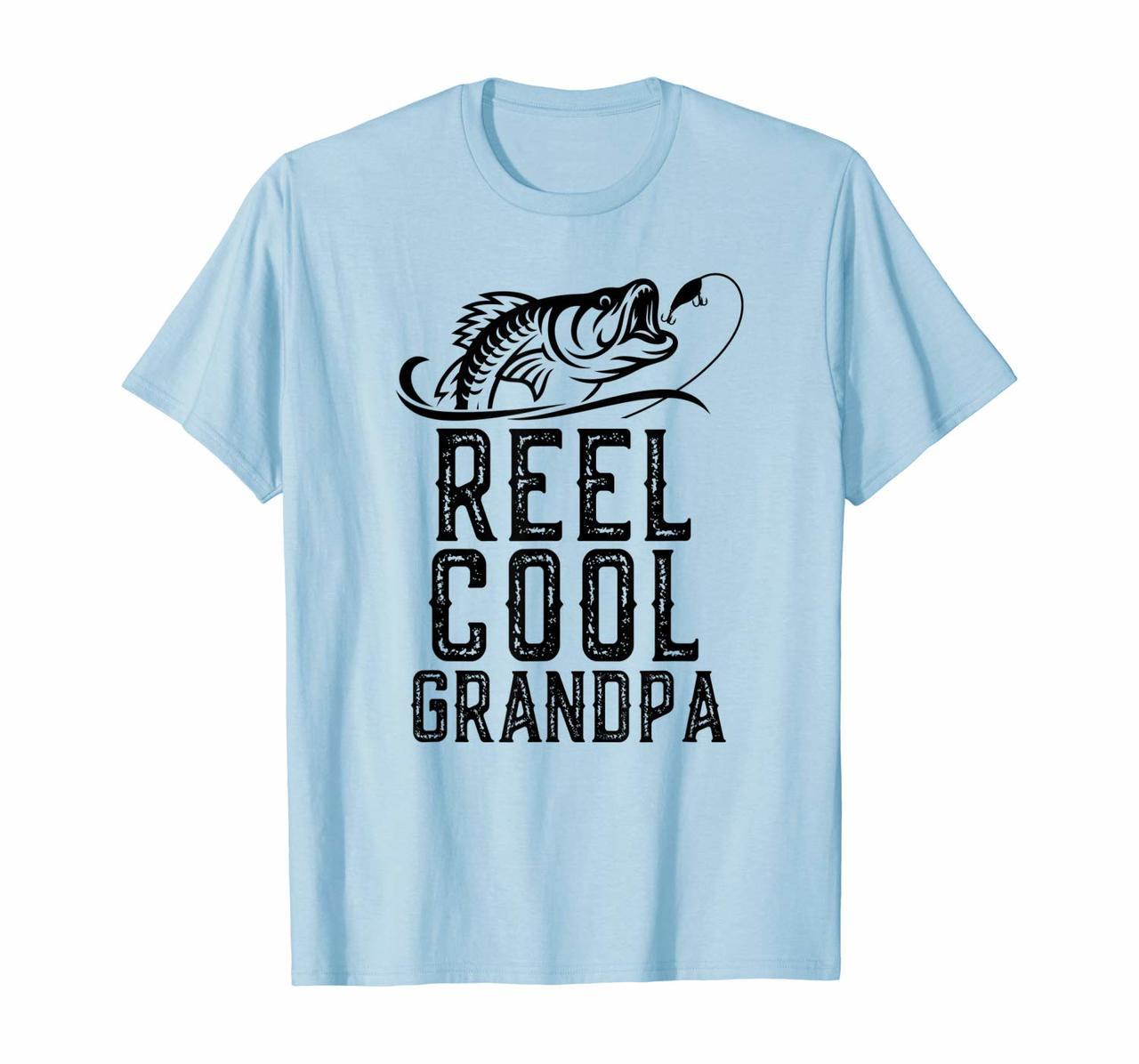 Reel Cool Grandpa Fishing Gift Fathers Day Funny T-Shirt T-Shirt Hoodies