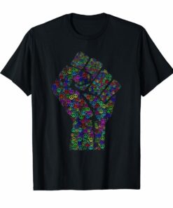 Resist Fist T-Shirt Peace Sign Rainbows Activism Rise Up Hoodies