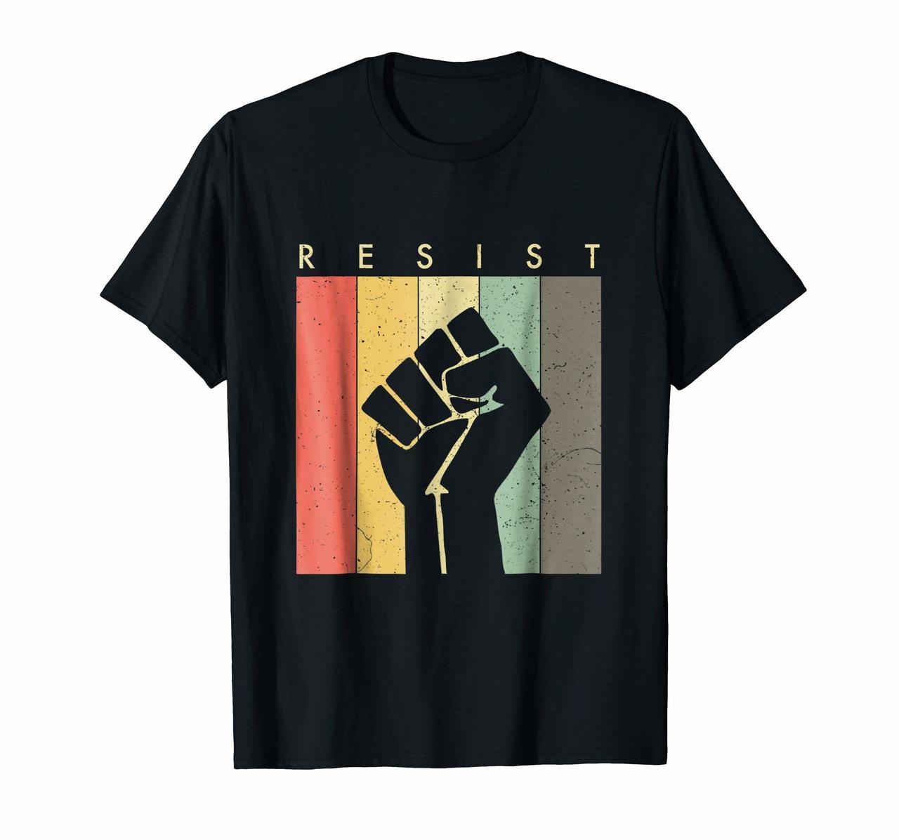 RESIST T Shirt - Raised Fist Retro Vintage Style Hoodies