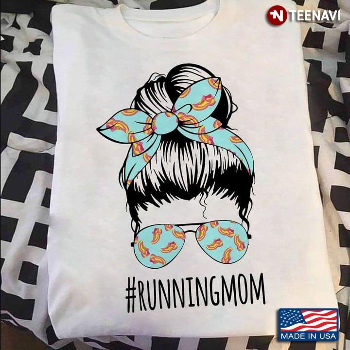 Running Mom With Shoes Headband And Glasses Gift for Mother's DayShirt