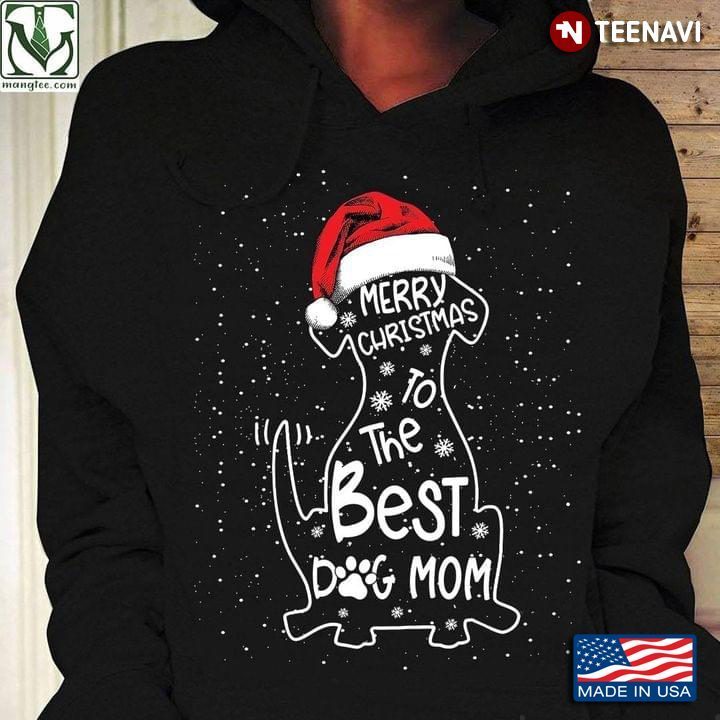 Santa Dog Merry Christmas To The Best Dog Mom for ChristmasShirt