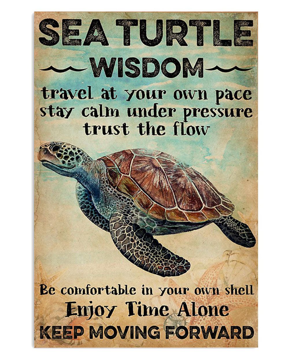 Sea Turtle Wisdom Gift For Sand Beach Sea Lover Poster