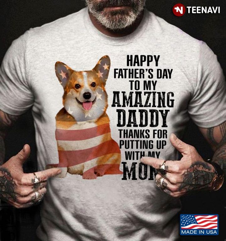 Shiba Inu Happy Father's Day To My Amazing Daddy Thanks For Putting Up With My MomShirt