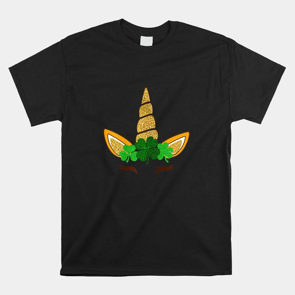 St Patrick's Day Unicorn Shamrock Rainbow Shirt