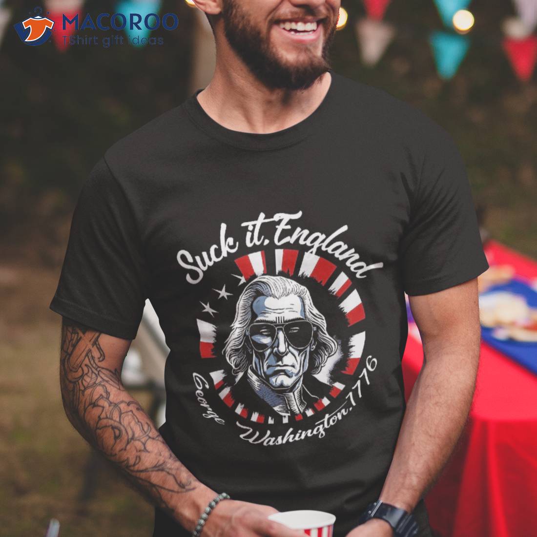 Suck It England Funny 4th Of July George Washington 1776 Shirt