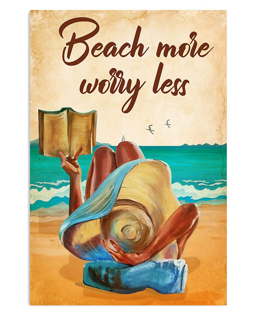 Summer Beach Ocean Beach More Worry Less Sand Sea Ocean Lover Poster