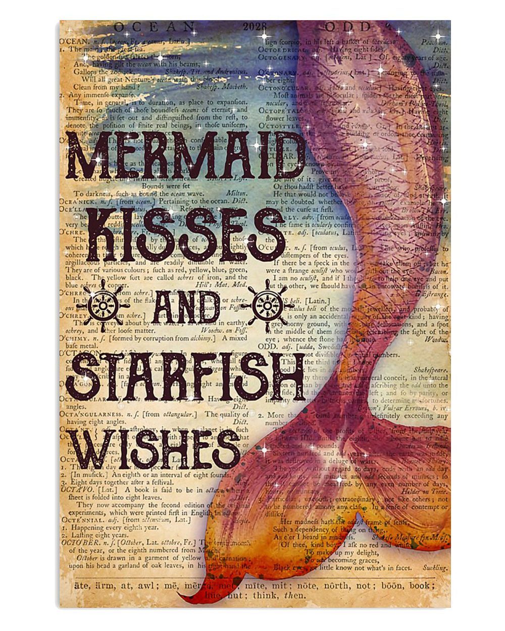 Summer Ocean Mermaid Kisses Gift For Sand Beach Sea Lover Poster