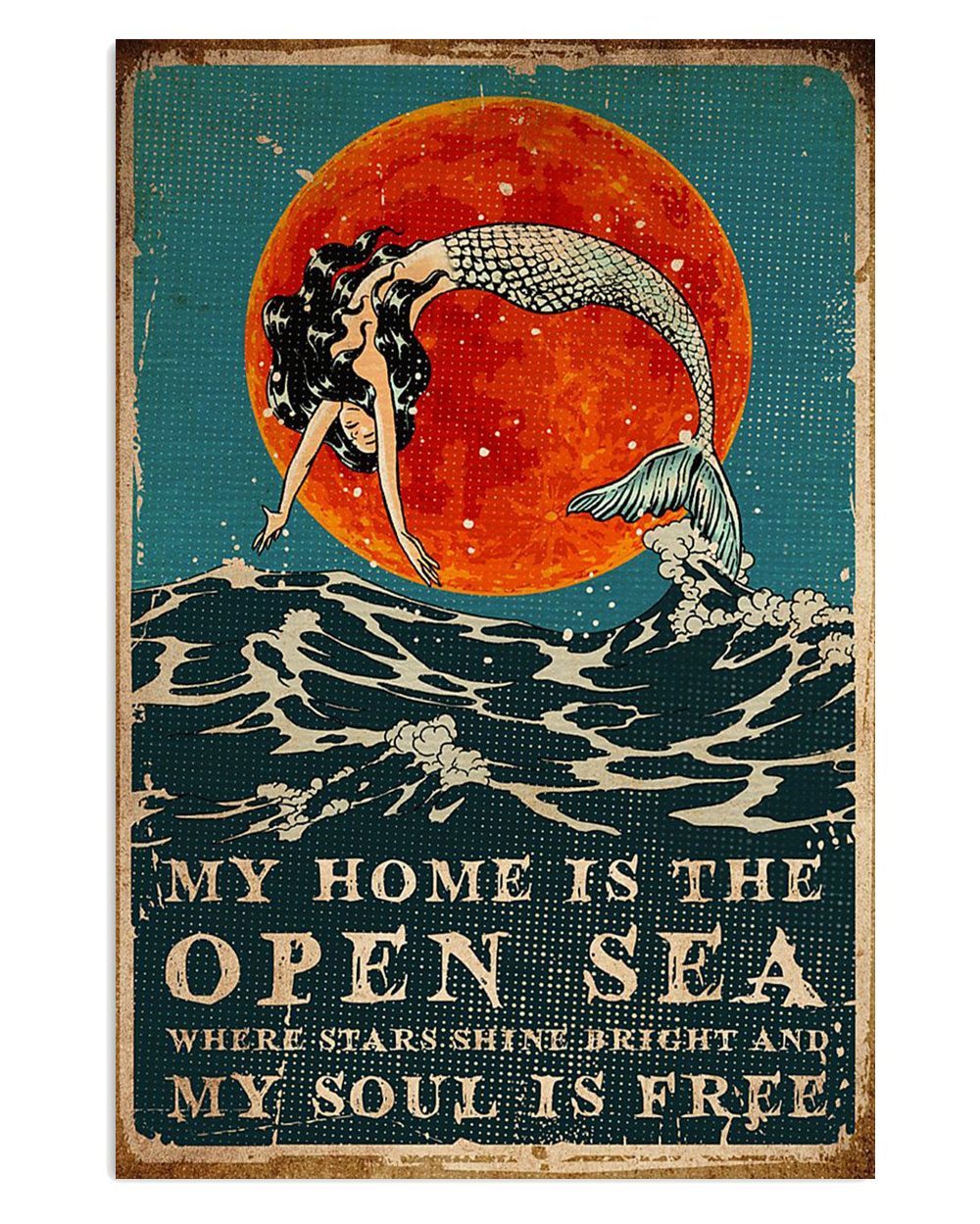 Summer Ocean My Soul Is Free Mermaid Gift For Sand Beach Sea Lover Poster