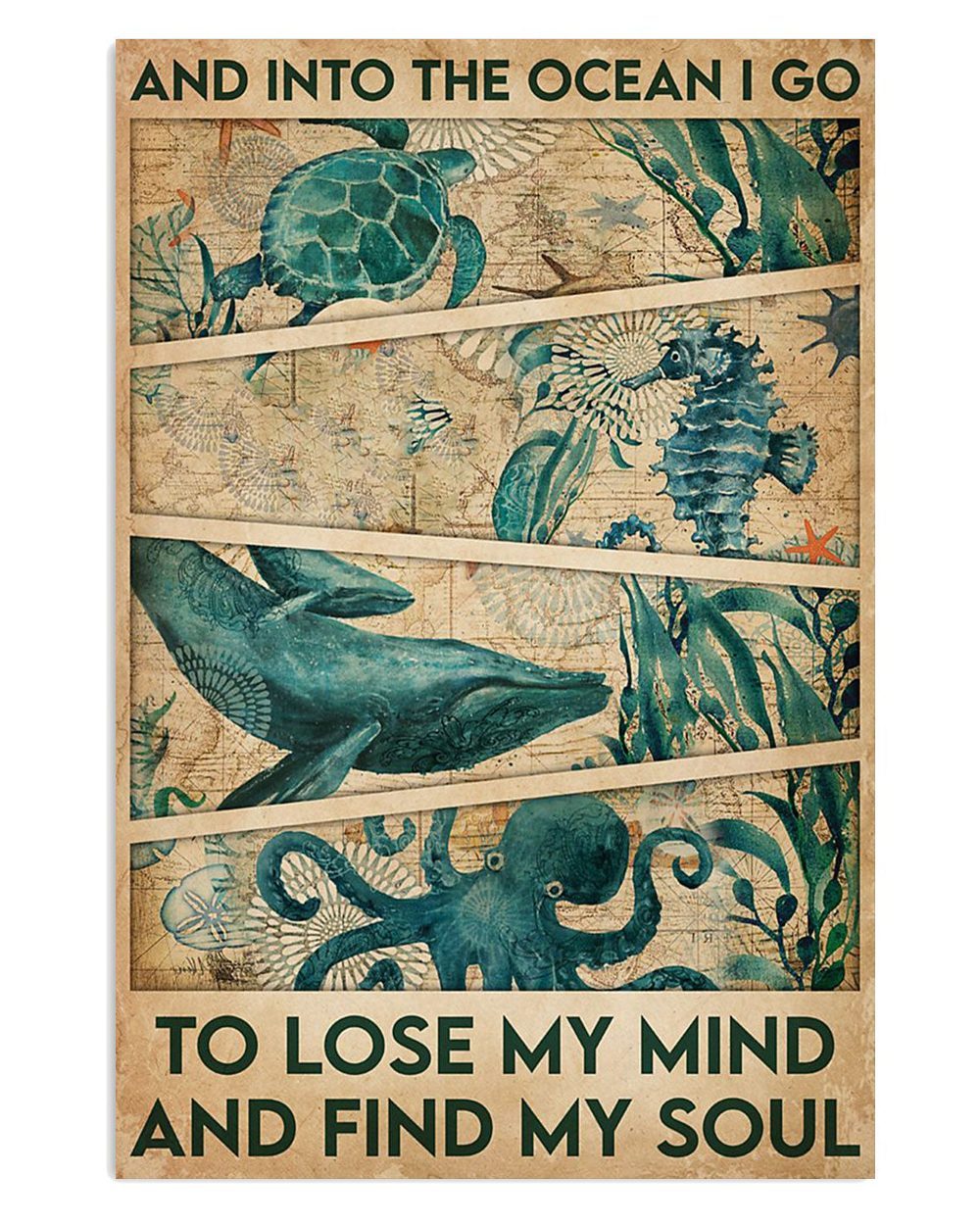 Summer Ocean Ocean Creatures Lose My Mind Gift For Sand Beach Sea Lover Poster
