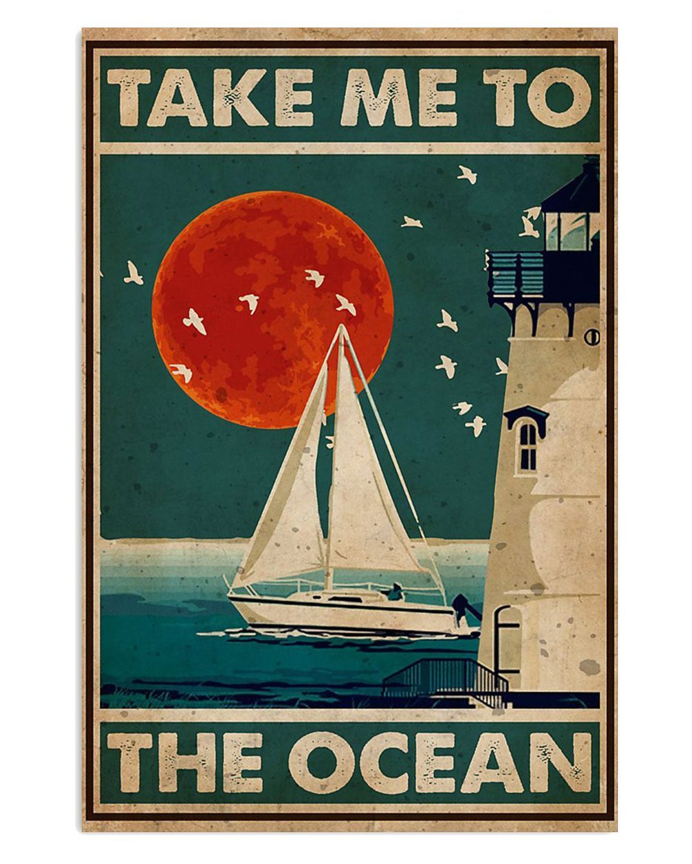 Summer Ocean Take Me To The Ocean Gift For Sand Beach Sea Lover Poster