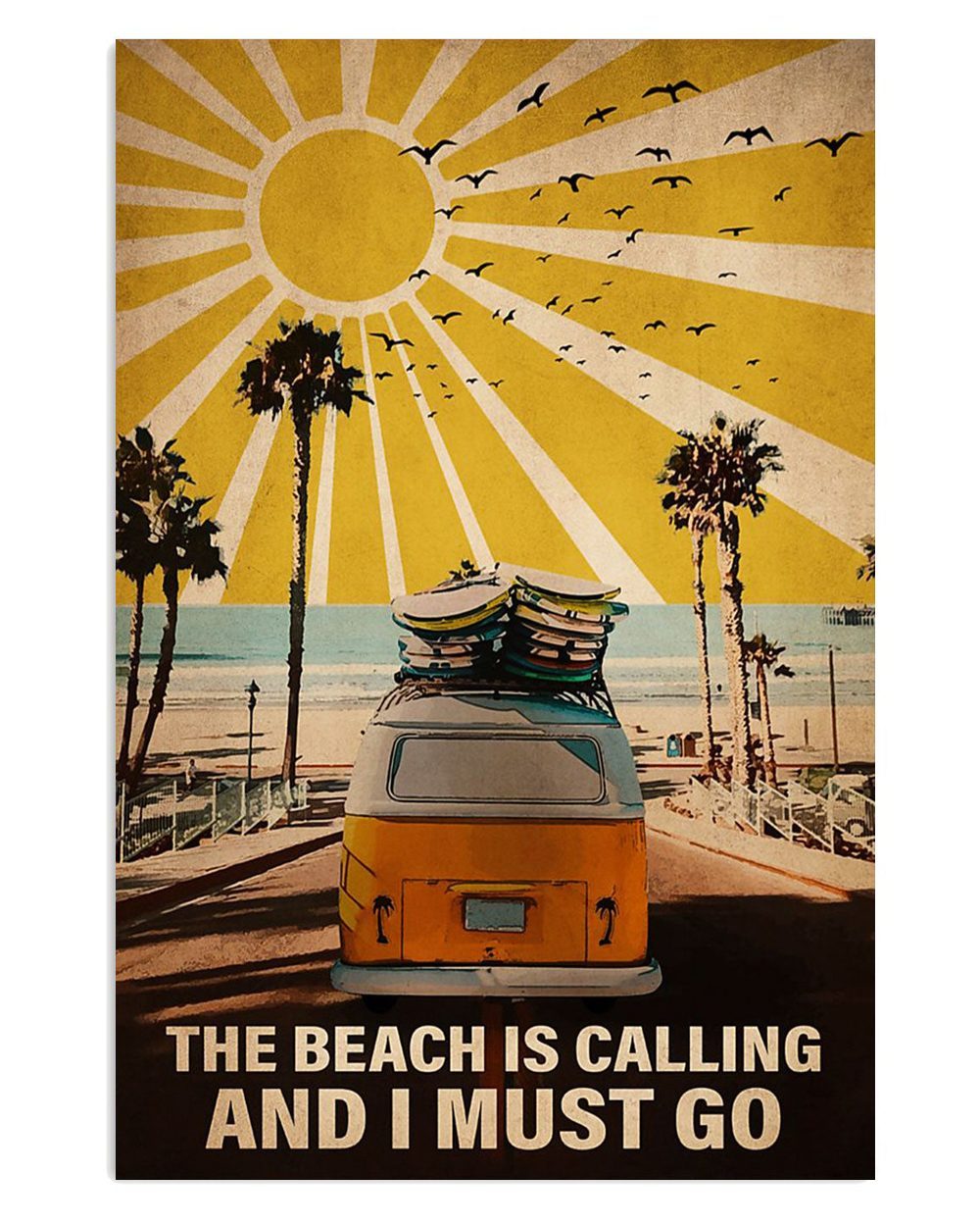 Summer Ocean The Beach Is Calling Gift For Sand Beach Sea Lover Poster