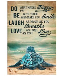 Summer Ocean Turtle Beach Gift For Sand Beach Sea Lover Poster