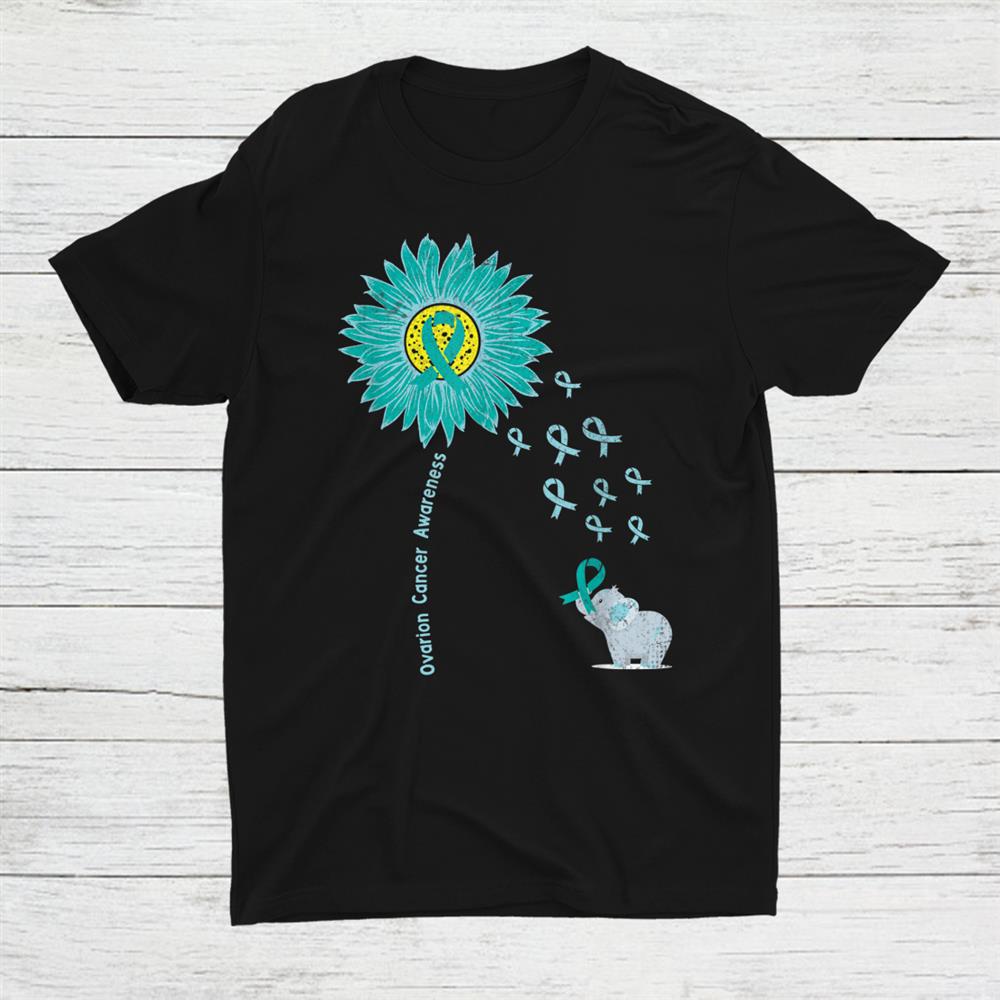 Support For Ovarian Cancer Awareness Teal Ribbon Product Shirt
