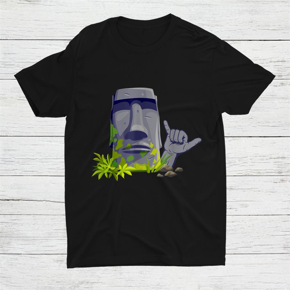 Surfing Easter Island Rapa Nui Moai Statue Shaka Sign Shirt