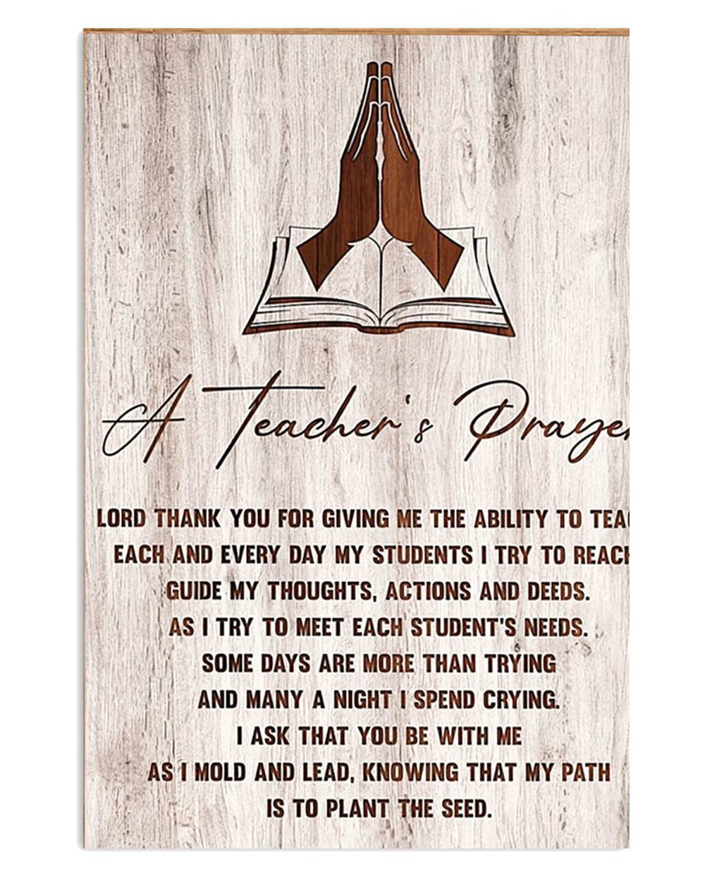 Teacher Classroom A Teacher's Prayer Student Back To School Poster