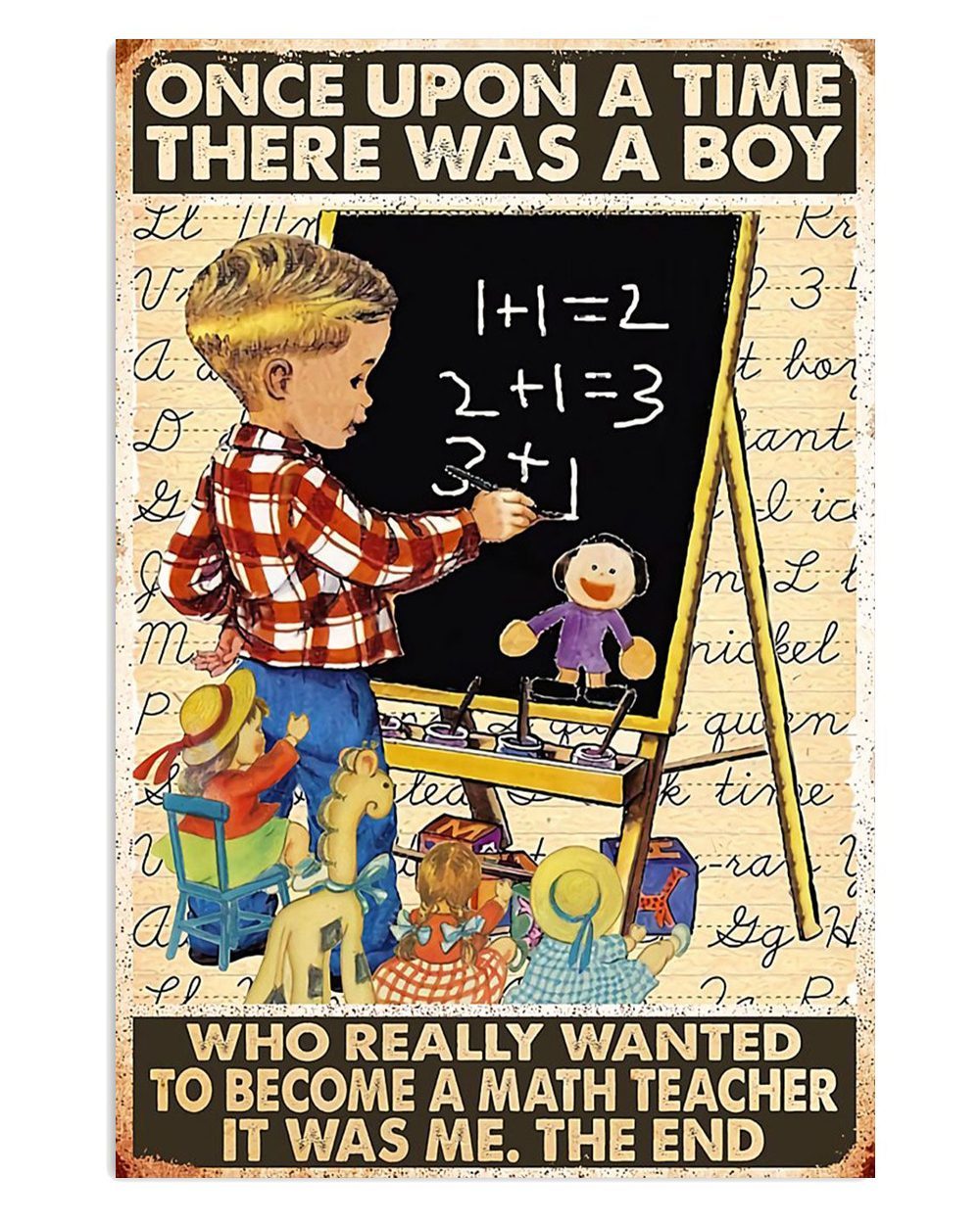 Teacher Classroom Boy Wanted To Become A Math Teacher Back To School Poster