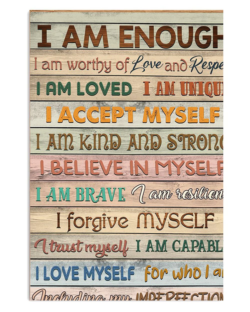 Teacher Classroom I Am Enough Student Back To School Poster