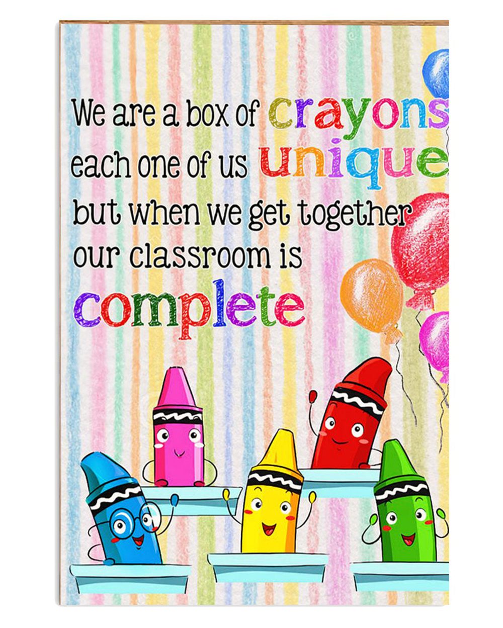 Teacher Classroom We Are A Box Of Crayons Student Back To School Poster