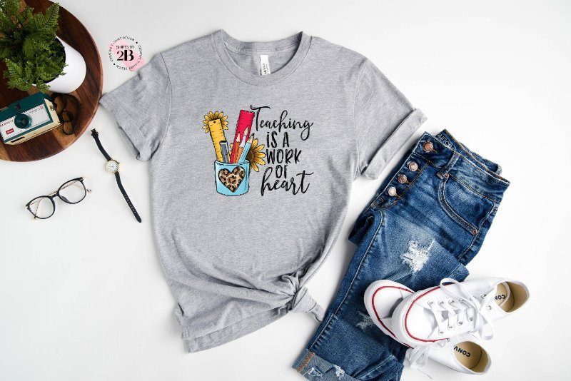 Teaching Shirt, Teaching Is A Work Of Heart Leopard