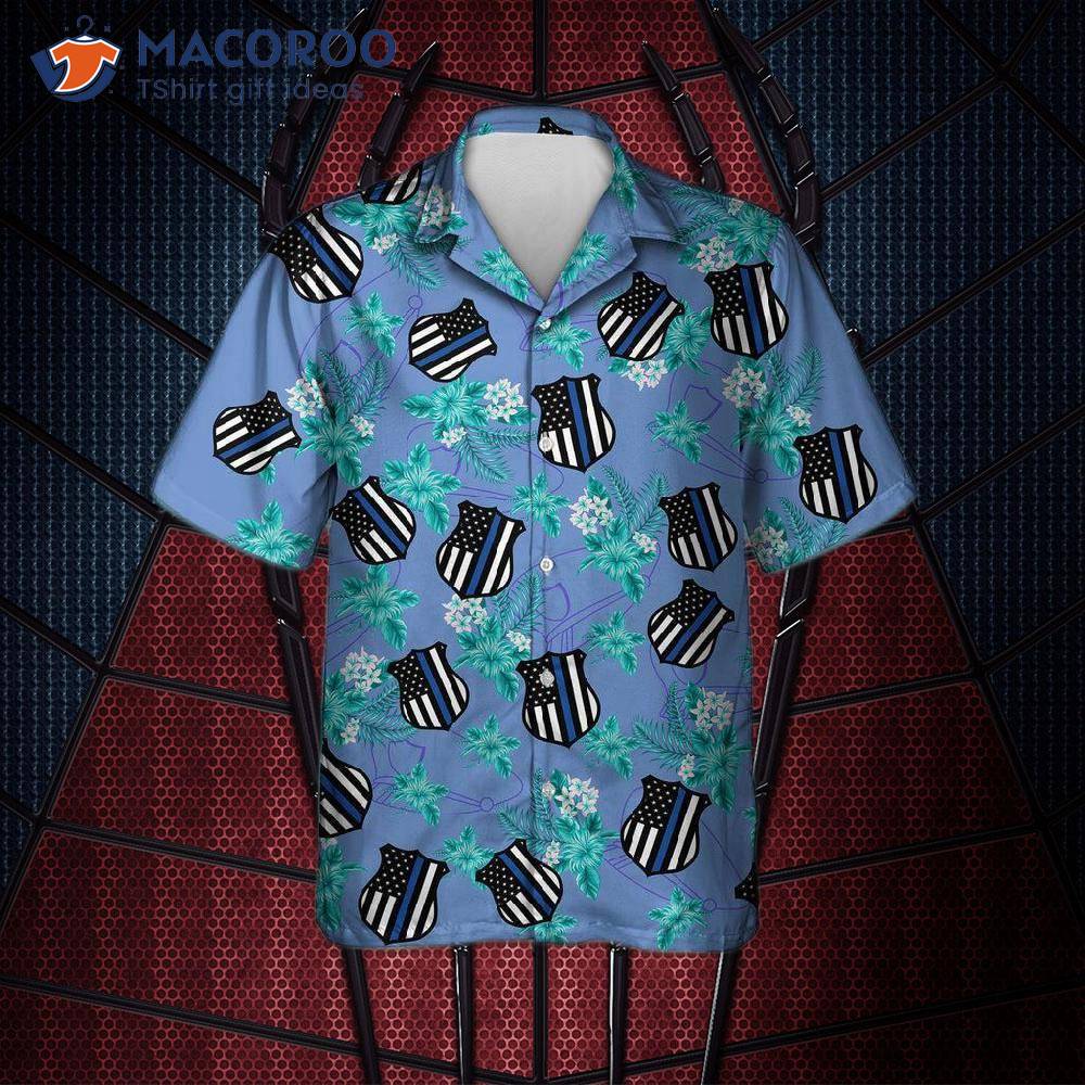 thin Blue Line Hawaii Shirt: Police Seamless Pattern Hawaiian Shirts