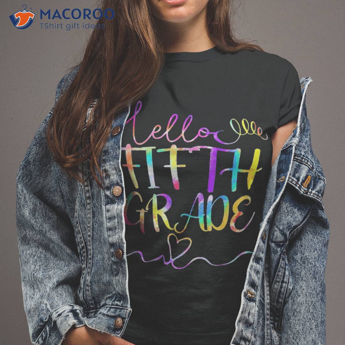 Tie Dye Hello Fifth 5th Grade Teacher Student Back To School Shirt