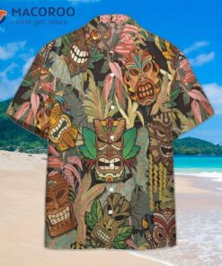 Tiki Party Brown Hawaiian Shirts
