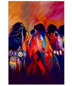 Tribe Watercolor Painting American Indians Poster