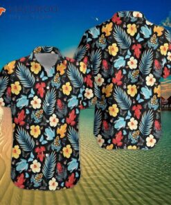 Tropical Flowers And Frogs Hawaiian Shirt