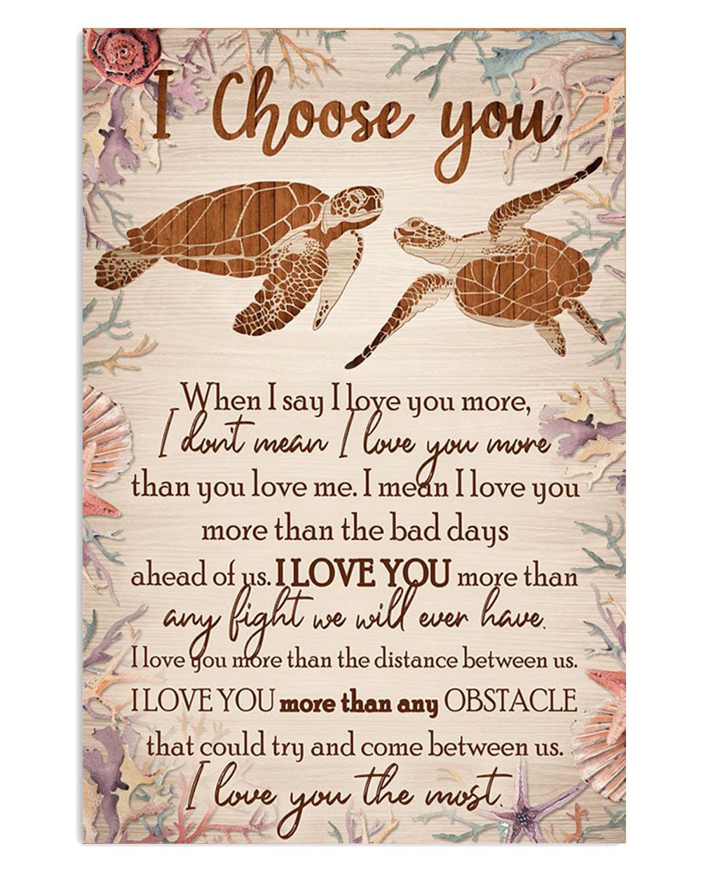 Turtle Couple Gift For Sand Beach Sea Lover Poster