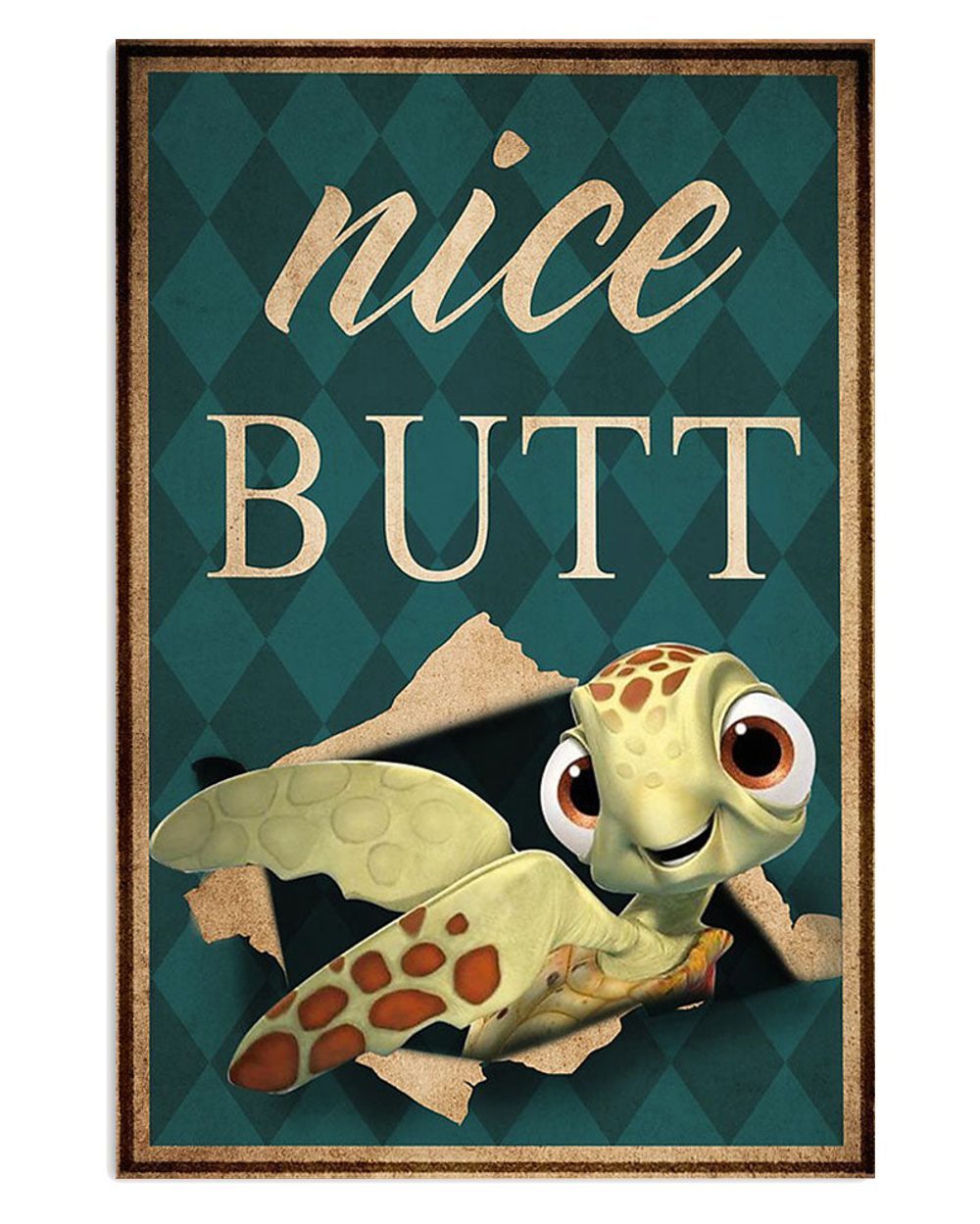 Turtle Nice Butt Gift For Sand Beach Sea Lover Poster