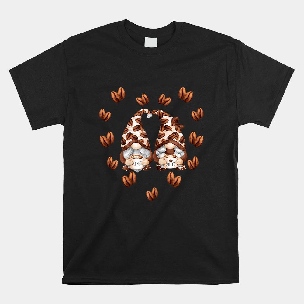 Unique Coffee Gnomes For Women With Cute Coffee Beans Heart Shirt