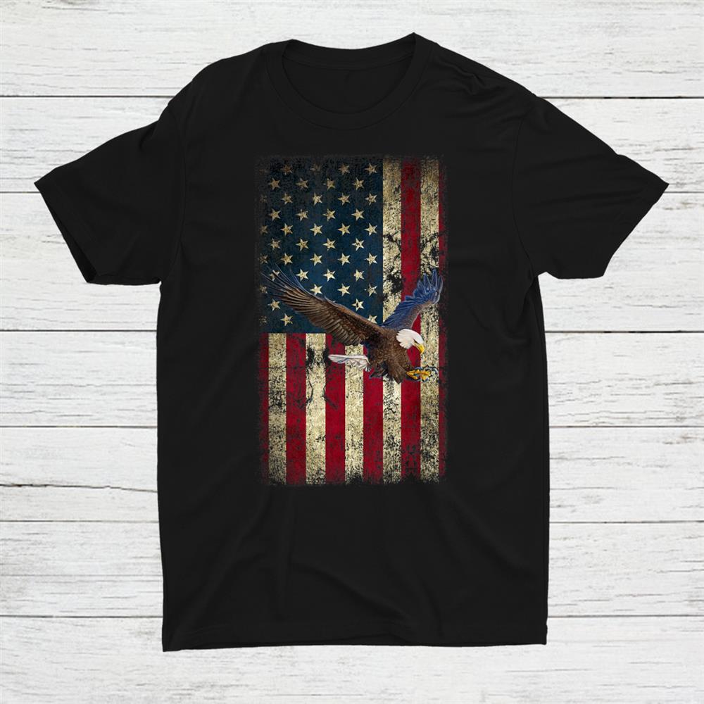 Us Vintage Flag For American Independence Day On 4th Of July Shirt