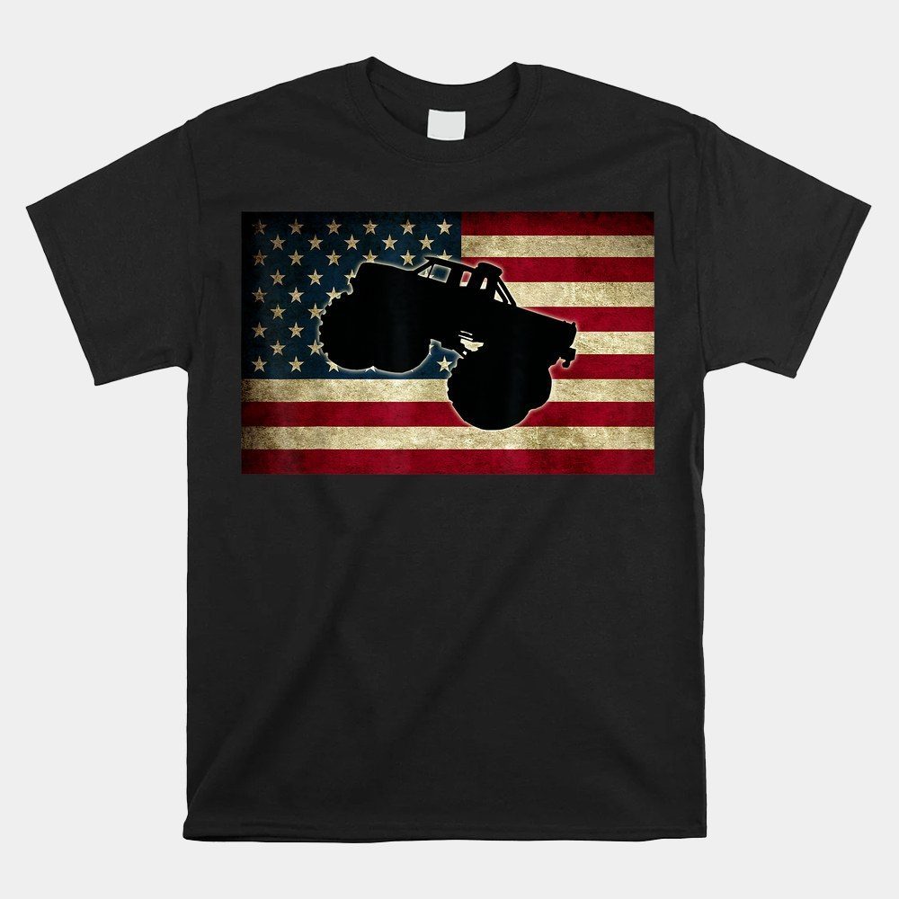 Usa Flag Big Monster Size Cars Shirt Big Style Truck Shirt