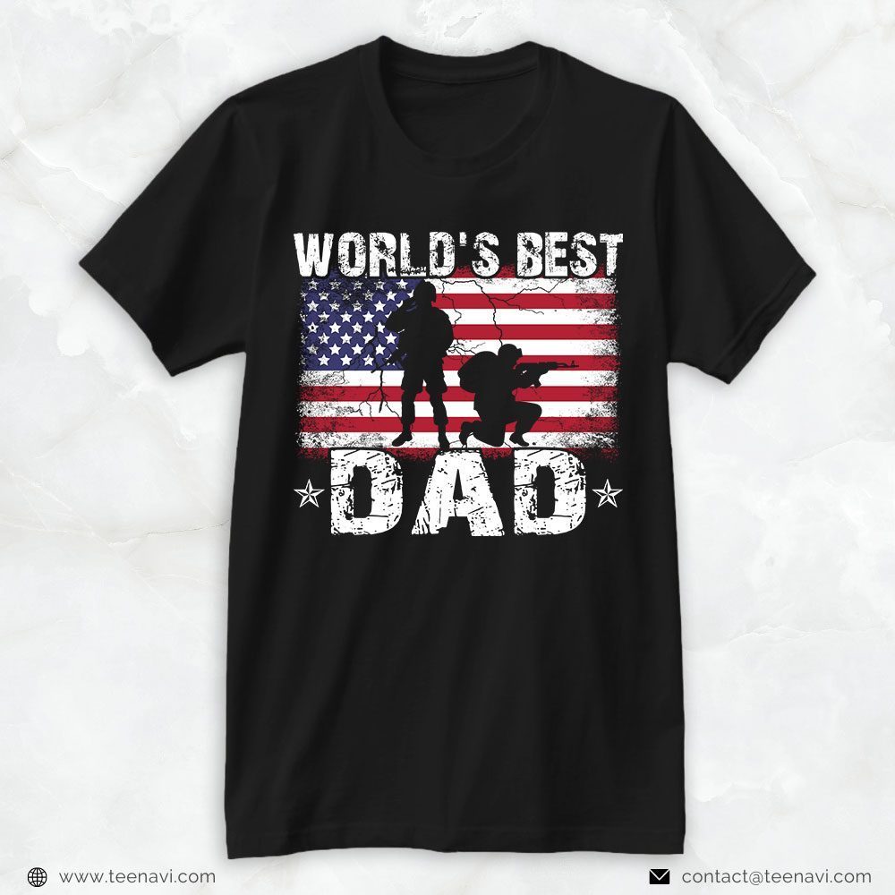 Veteran Dad Shirt, World's Best Dad American FlagShirt