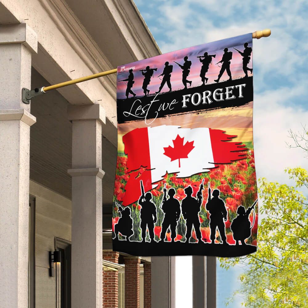 Veteran Remembrance Day Poppy. Lest We Forget Canadian Flag THB2304F