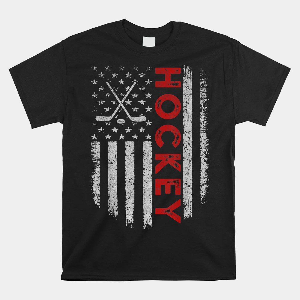 Vintage American Flag Hockey Stick Shirt