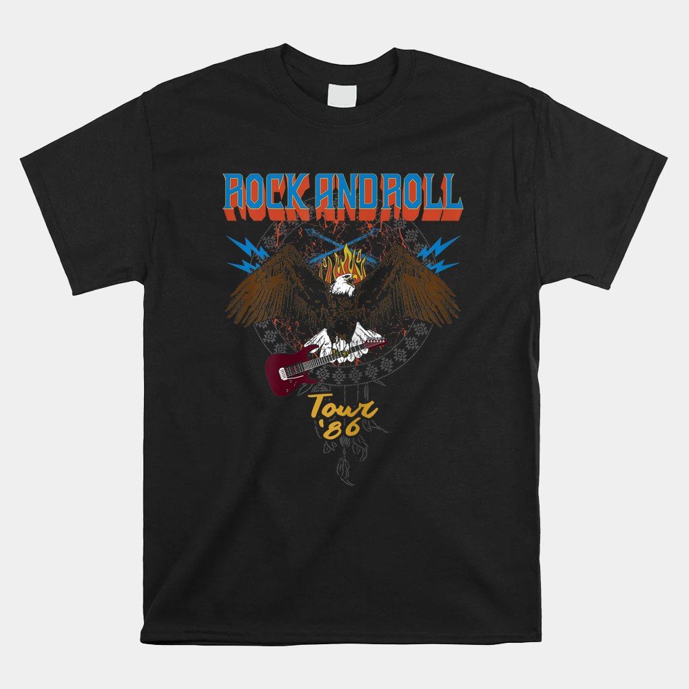 Vintage Bald Eagle Guitar Music Shirt