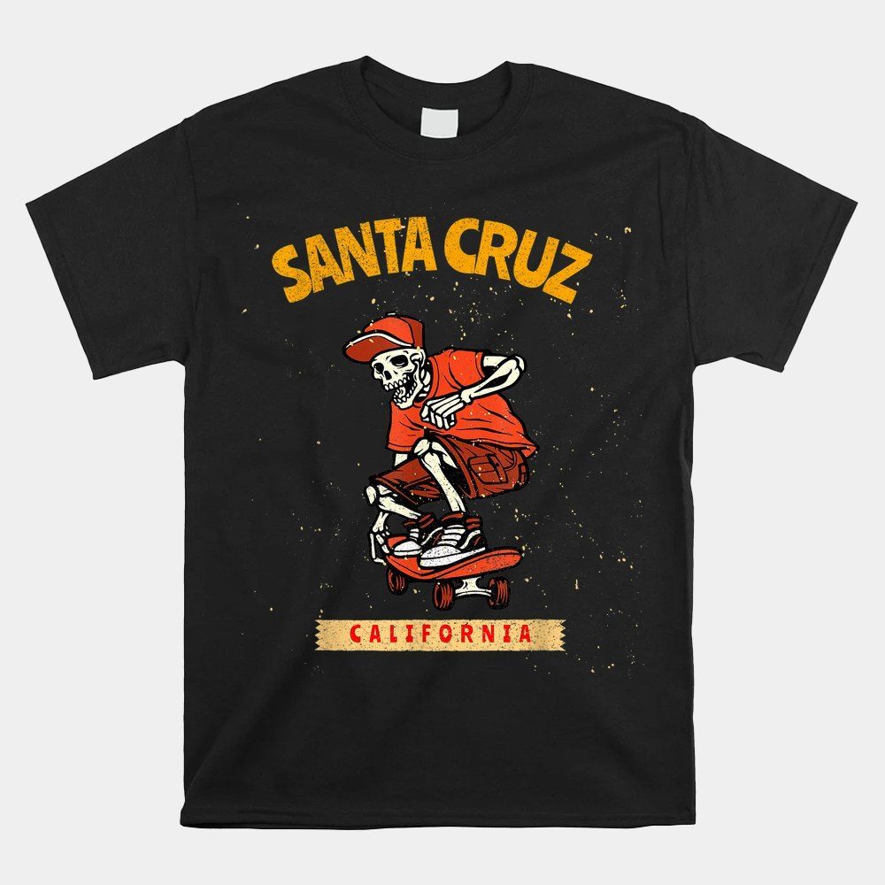 Vintage Santa Cruz California Skeleton Skateboarder Shirt