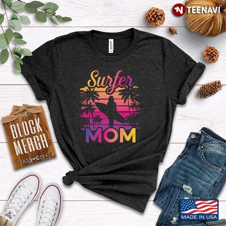 Vintage Surfer Mom Surfing Lover for Mother's DayShirt