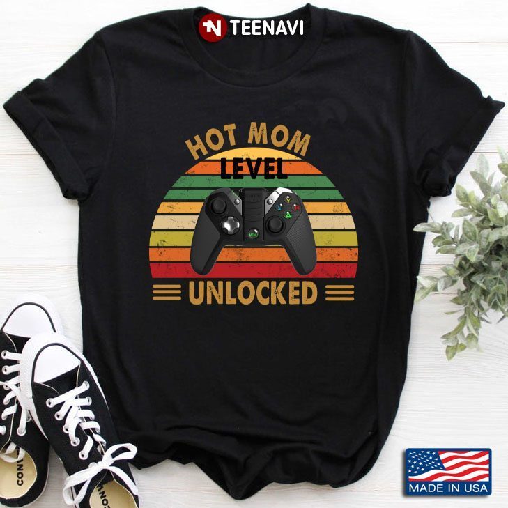 Vintage Video Games Hot Mom Level Unlocked for Mother's DayShirt