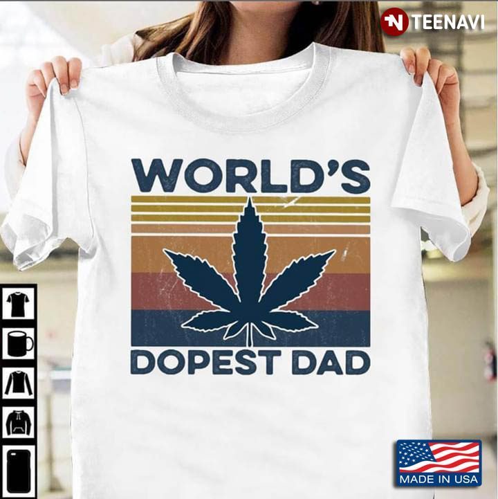 Vintage World's Dopest Dad Weed for Father's DayShirt