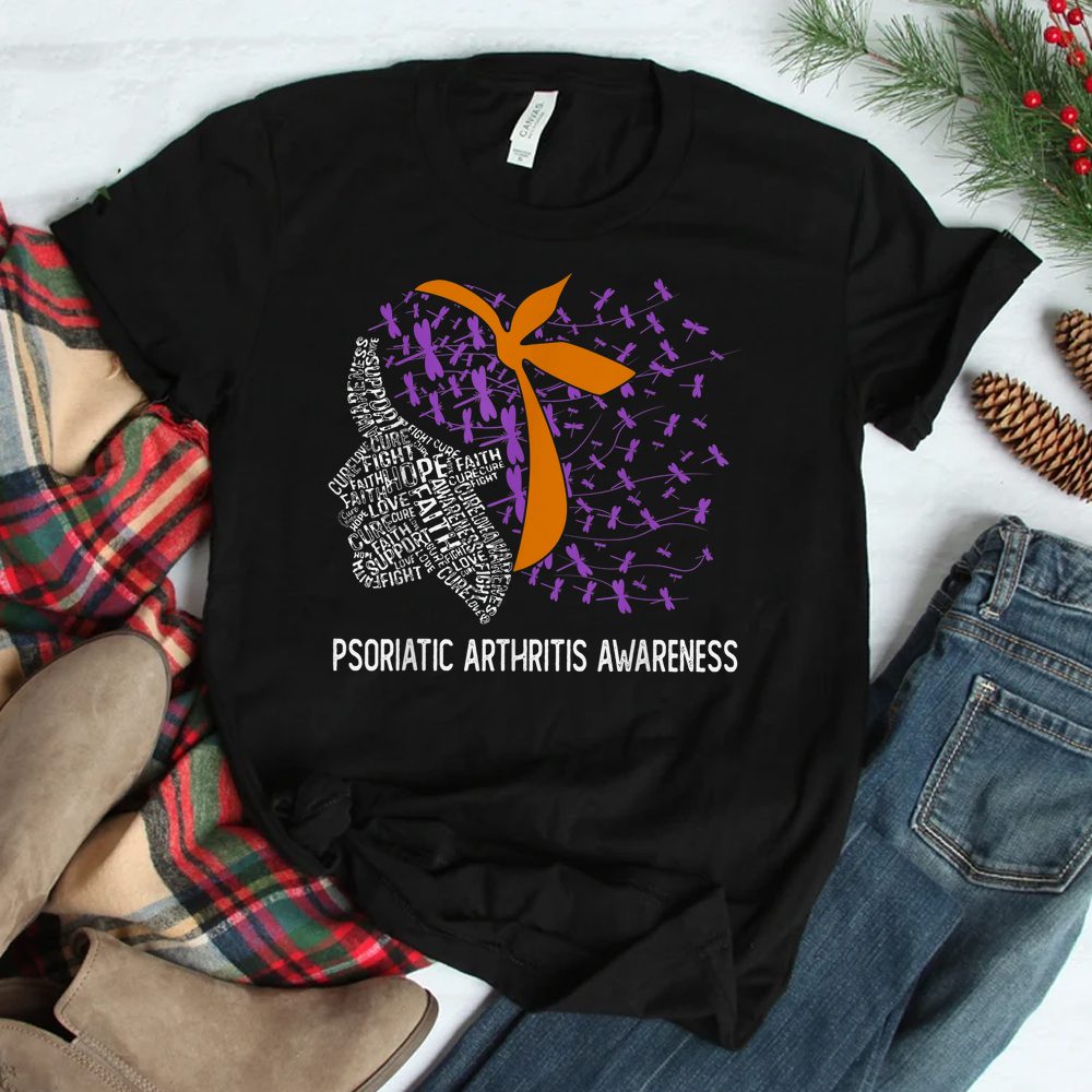 We Wear Lavender And Orange For Psoriatic Arthritis Awareness Shirt