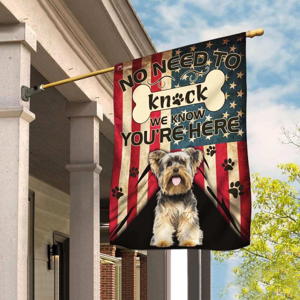 Yorkie. Yorkshire Terrier. We Know You Are Here Flag THB2368F2