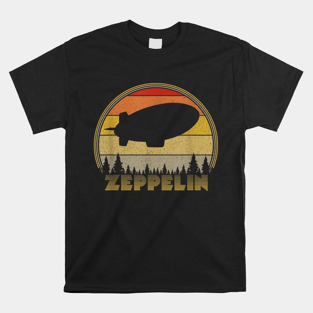 Zeppelin Retro Vintage Sunset 70s 80s Distressed Dirigible Shirt