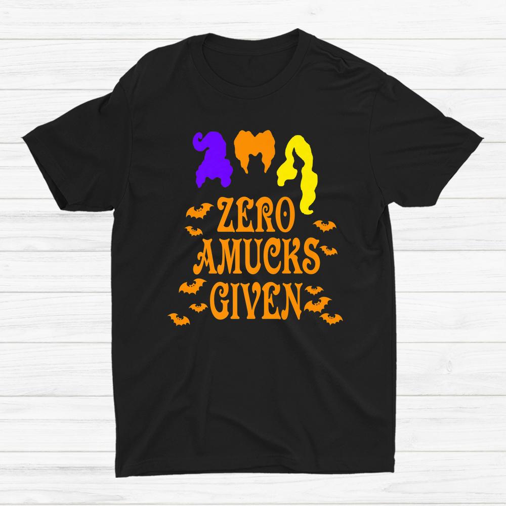 Zero Amucks Given Funny Amuck With Bat Witch Halloween Shirt