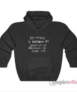 $50 To Win $382 W Virginia Utah St Arkansas Duke Hoodie