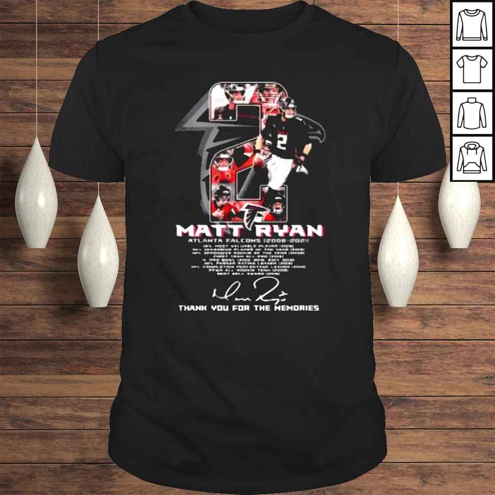 02 Matt Ryan Atlanta Falcons 2008 2021 thank you for the memories signature shirt